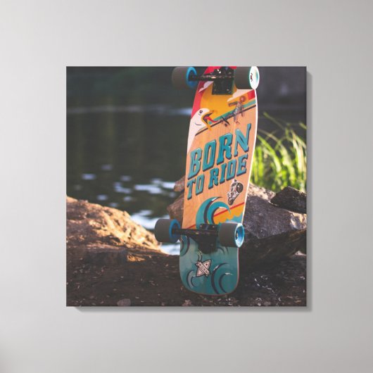 Skateboard dat aan de rand wordt geboren canvas afdruk (Voorkant)