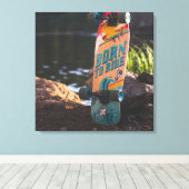 Skateboard dat aan de rand wordt geboren canvas afdruk (Insitu (Houten vloer))