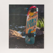 Skateboard dat aan de rand wordt geboren legpuzzel (Verticaal)