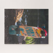 Skateboard dat aan de rand wordt geboren legpuzzel (Horizontaal)