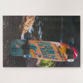Skateboard dat aan de rand wordt geboren legpuzzel (Horizontaal)