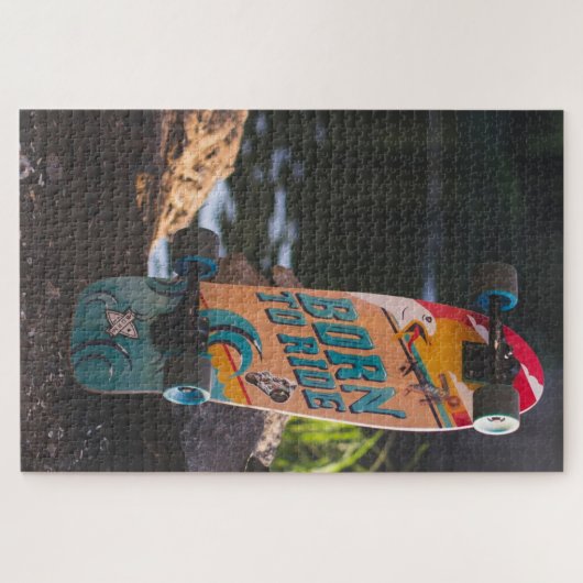 Skateboard dat aan de rand wordt geboren legpuzzel (Horizontaal)