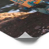 Skateboard dat aan de rand wordt geboren poster (Hoek)