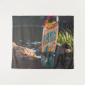 Skateboard dat aan de rand wordt geboren wandkleed (Voorkant (horizontaal))