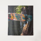 Skateboard dat aan de rand wordt geboren wandkleed (Voorkant)