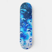 Skateboard Deck, Blue Raindrops design (Voorkant)
