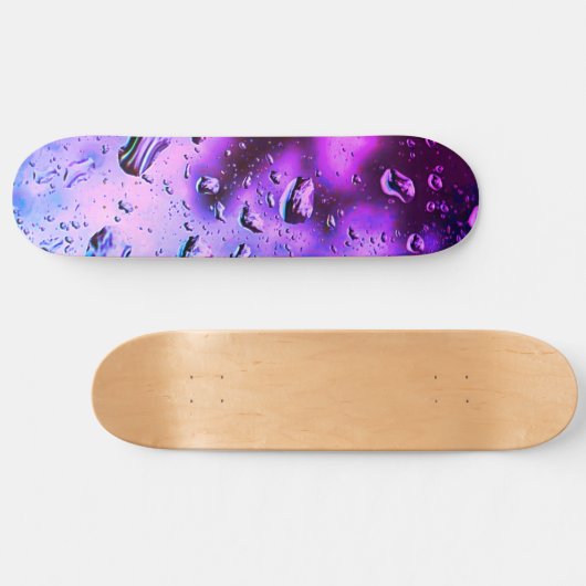 Skateboard Deck, Deep Paarse Raindrops design (Horizontaal)