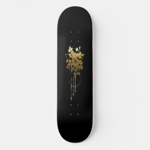 Skateboard Deck "Geometric Floral in Gold"