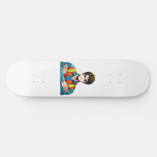 Skateboard Deck mit Manga-Sicherheitsfachmann (Horizontaal)