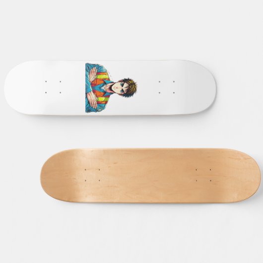 Skateboard Deck mit Manga-Sicherheitsfachmann (Horizontaal)