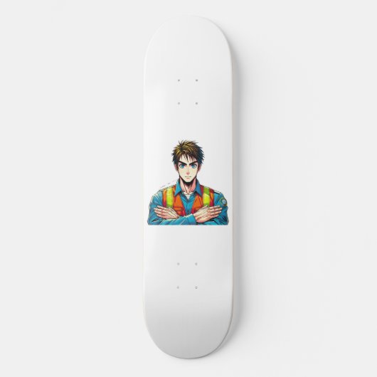 Skateboard Deck mit Manga-Sicherheitsfachmann (Voorkant)