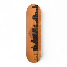 Skateboard Deck - Portland Skyline - Sinaasappel
