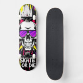 Skateboard Deck 'VIN' - Punk Grunge - SKATE OR DIE (Voorkant)