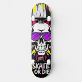 Skateboard Deck 'VIN' - Punk Grunge - SKATE OR DIE (Voorkant)