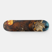 Skateboard Demoníaca criatura gato con calabaza (Horizontaal)