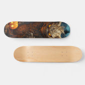 Skateboard Demoníaca criatura gato con calabaza (Horizontaal)