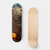 Skateboard Demoníaca criatura gato con calabaza (Voorkant)
