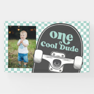 Skateboard Een Cool Dude Verjaardag Foto Spandoek