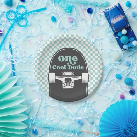 Skateboard Een Cool Dude Verjaardagspapier Borden Papieren Bordje (Feest)