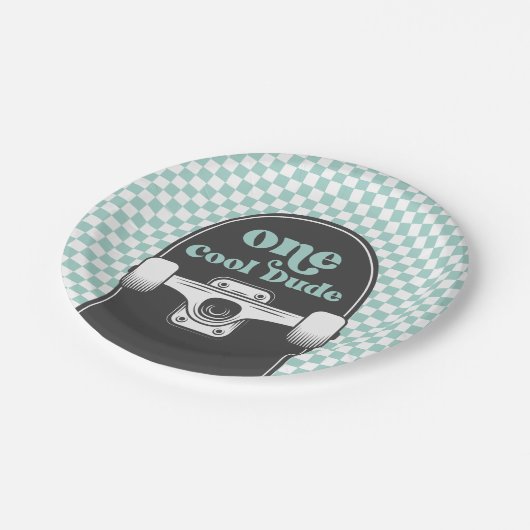 Skateboard Een Cool Dude Verjaardagspapier Borden Papieren Bordje (Gekanteld)