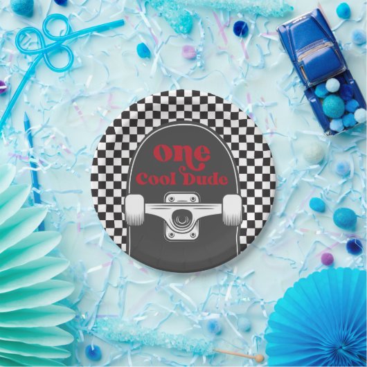 Skateboard Een Cool Dude Verjaardagspapier Borden Papieren Bordje (Feest)