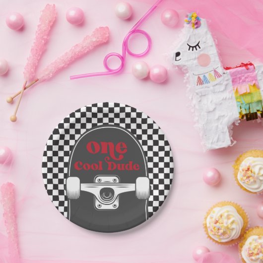 Skateboard Een Cool Dude Verjaardagspapier Borden Papieren Bordje (Feest)