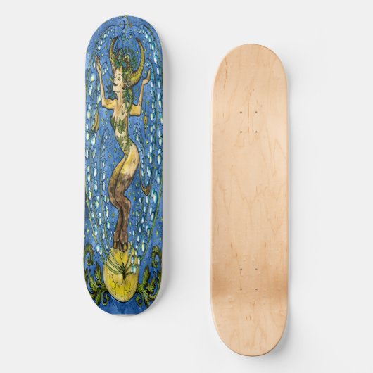 skateboard  Elegant Blue lady (Voorkant)