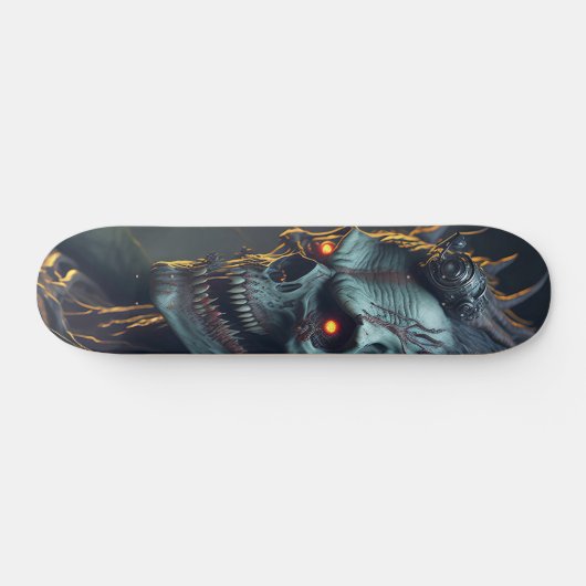 Skateboard Esquelético rostro de monstruo sombi (Horizontaal)