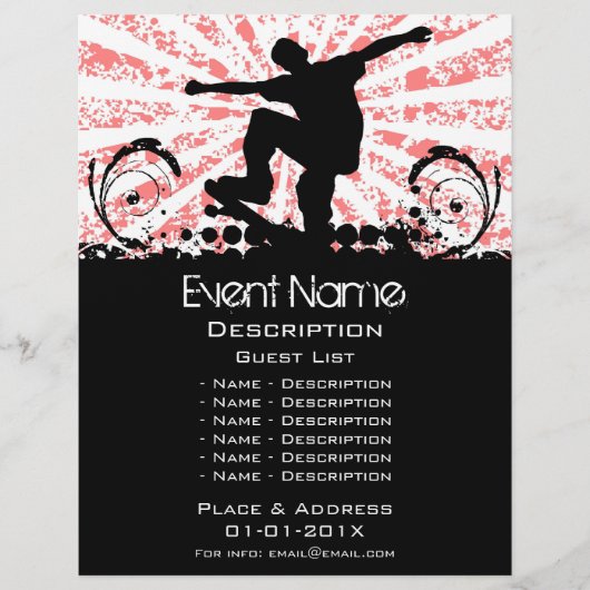 Skateboard Evenement Promotie Flyer (Voorkant)