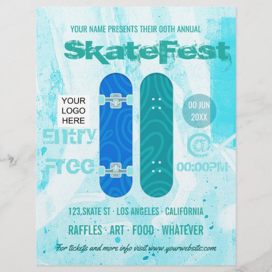 Skateboard Evenement Reclame voeg foto en logo toe Flyer (Voorkant)