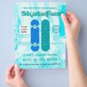 Skateboard Evenement Reclame voeg foto en logo toe Flyer (Hand)
