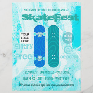 Skateboard Event Advertisement voegt foto en logo Flyer