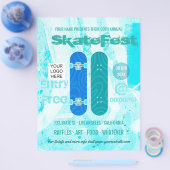 Skateboard Event Advertisement voegt foto en logo  Flyer (Enkel)