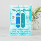 Skateboard Event Advertisement voegt foto en logo  Kaart (Staand voorkant)