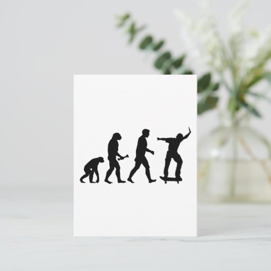 Skateboard Evolution Briefkaart (Staand voorkant)
