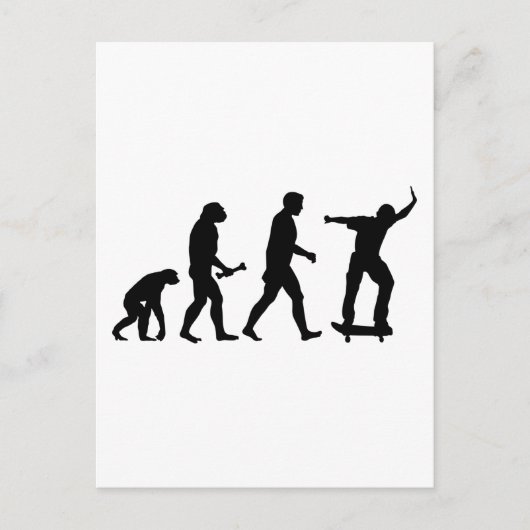 Skateboard Evolution Briefkaart (Voorkant)