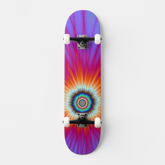 Skateboard Explosion in Pink Blue en Red (Voorkant)