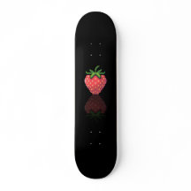 Skateboard fan art Pac-Man pixel zwarte aardbeien