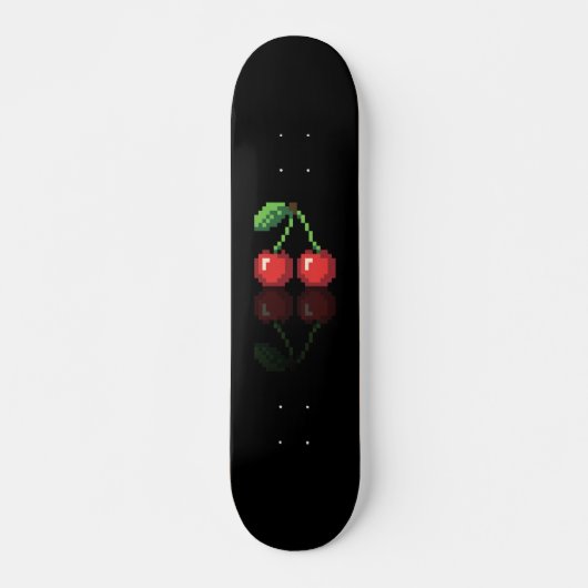 Skateboard fan art Pac-Man pixel zwarte kers (Voorkant)
