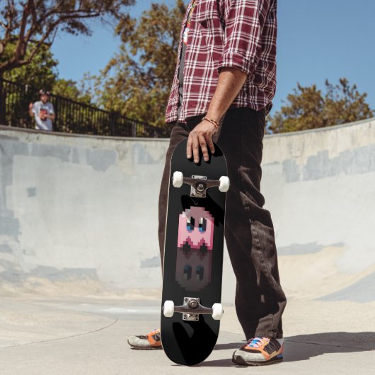 Skateboard fan art Pac-Man spot roze zwart (Buiten 2)