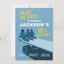 Skateboard Feest Verjaardagsuitnodigingen