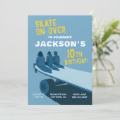 Skateboard Feest Verjaardagsuitnodigingen Kaart (Staand voorkant)