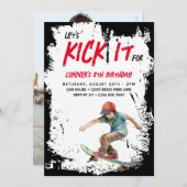 Skateboard foto Grunge Schaats Boy Verjaardagsfees Kaart (Voorkant / Achterkant)