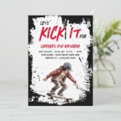 Skateboard foto Grunge Schaats Boy Verjaardagsfees Kaart (Staand voorkant)