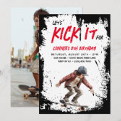 Skateboard foto Grunge Schaats Boy Verjaardagsfees Kaart (Voorkant / Achterkant)