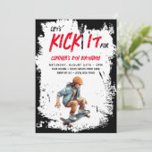 Skateboard foto Grunge Schaats Boy Verjaardagsfees Kaart (Staand voorkant)