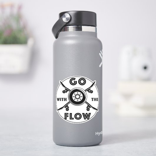 Skateboard gaat met 4-inch kus Cut vinyl Sticker (HydroFlask)