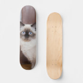 Skateboard Gato peludo de raza ragdoll (Voorkant)