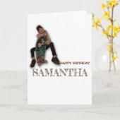 SKATEBOARD GEFELICITEERD MEISJE KAART (Gele Bloem)