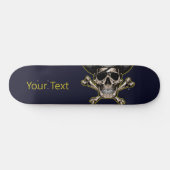 Skateboard | Gepersonaliseerde zwarte piraatschede (Horizontaal)